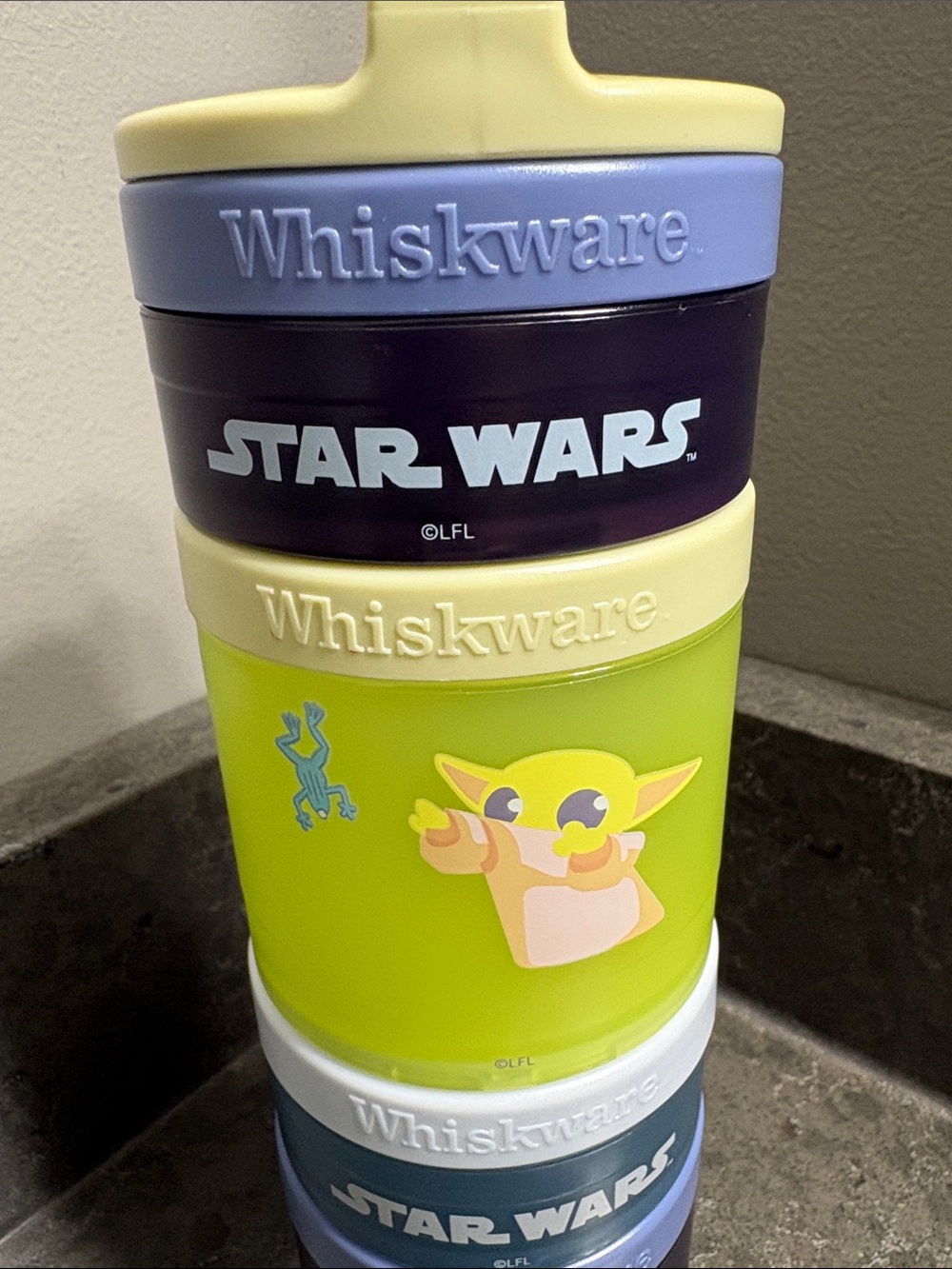 Whiskware Star Wars R2-D2 & Grogu Stackable Snack Containers. 4 Piece Set - Picture 2 of 14